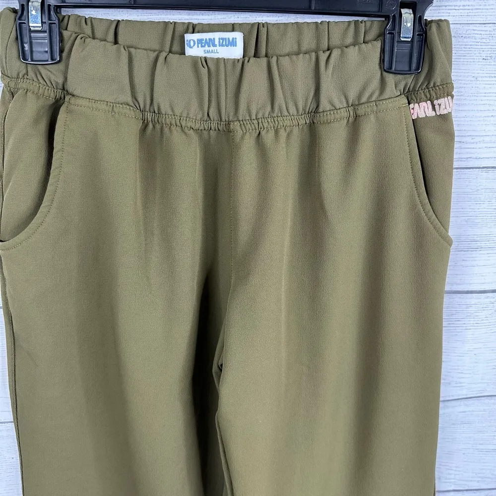 Pearl Izumi Womens size Small Accelerator Soft Shell Running Pants 4349 Green - Image 4