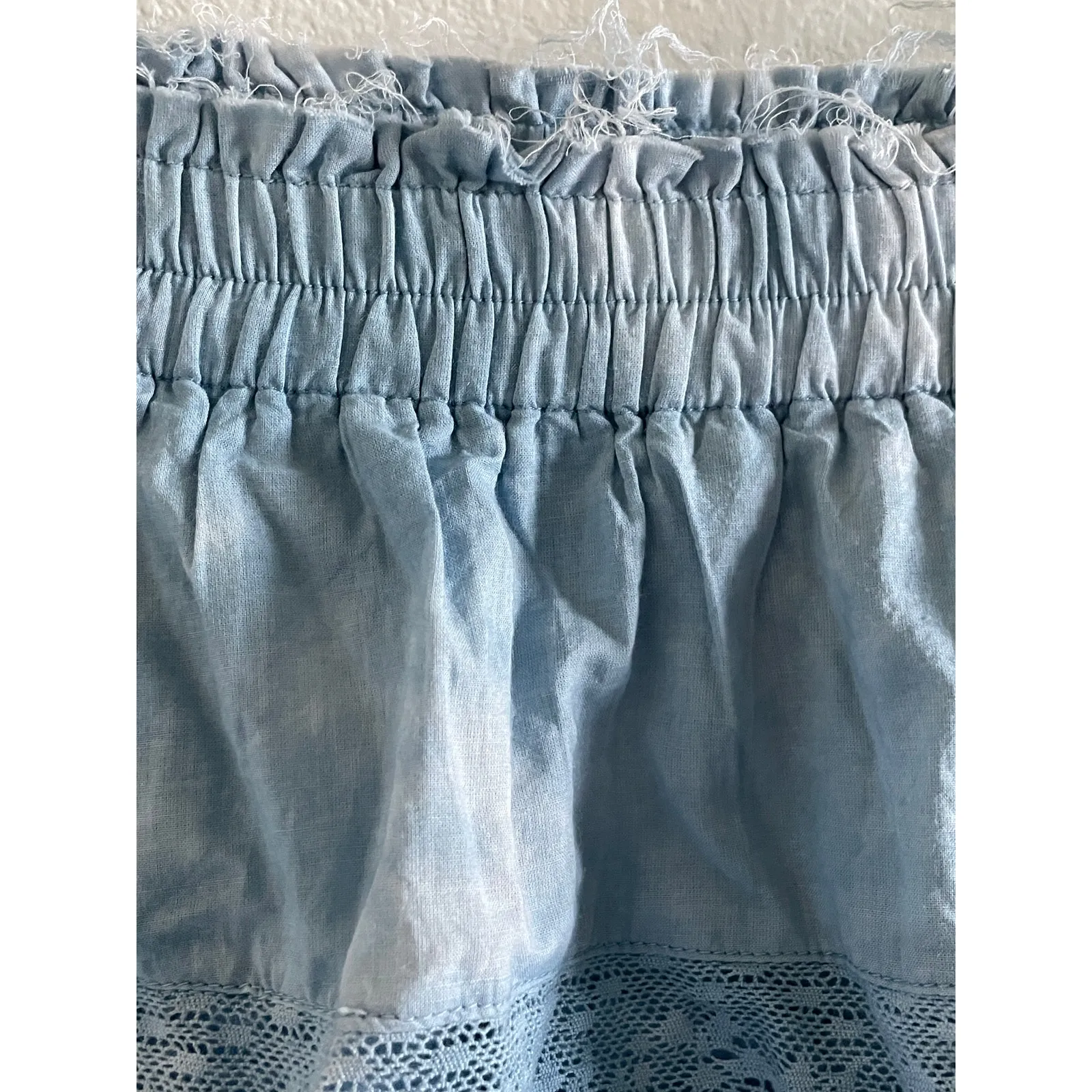 LoveShackFancy Blue Ruffle Mini Skirt – Tiered Lace Trim – Coquette Cottagecore - Image 7