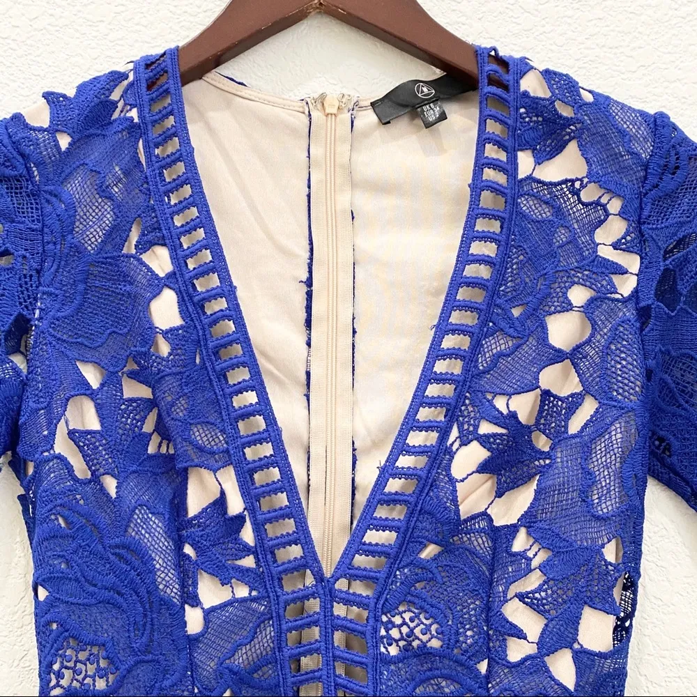 Missguided Blue Ladder Playsuit Romper Size 2 - Image 9