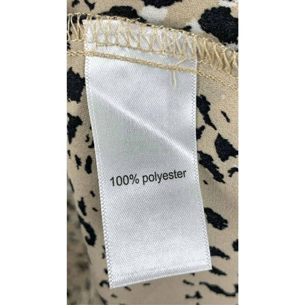 Maurices Womens Animal Print Long Sleeve Button Down Shirt Tan And Black Size 3X - Image 6