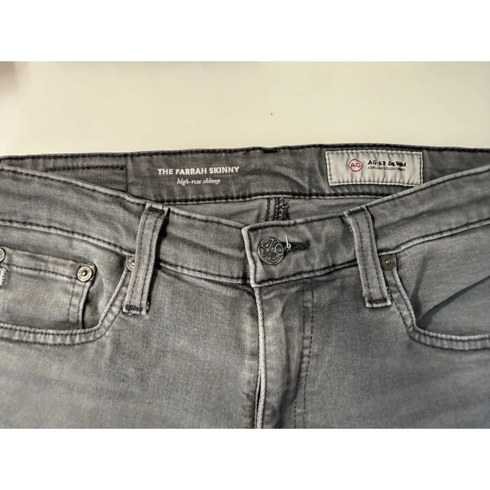 AG Adriano Goldschmied The Farrah Skinny Grey‎ High Rise Jeans Women Size 29R - Image 4