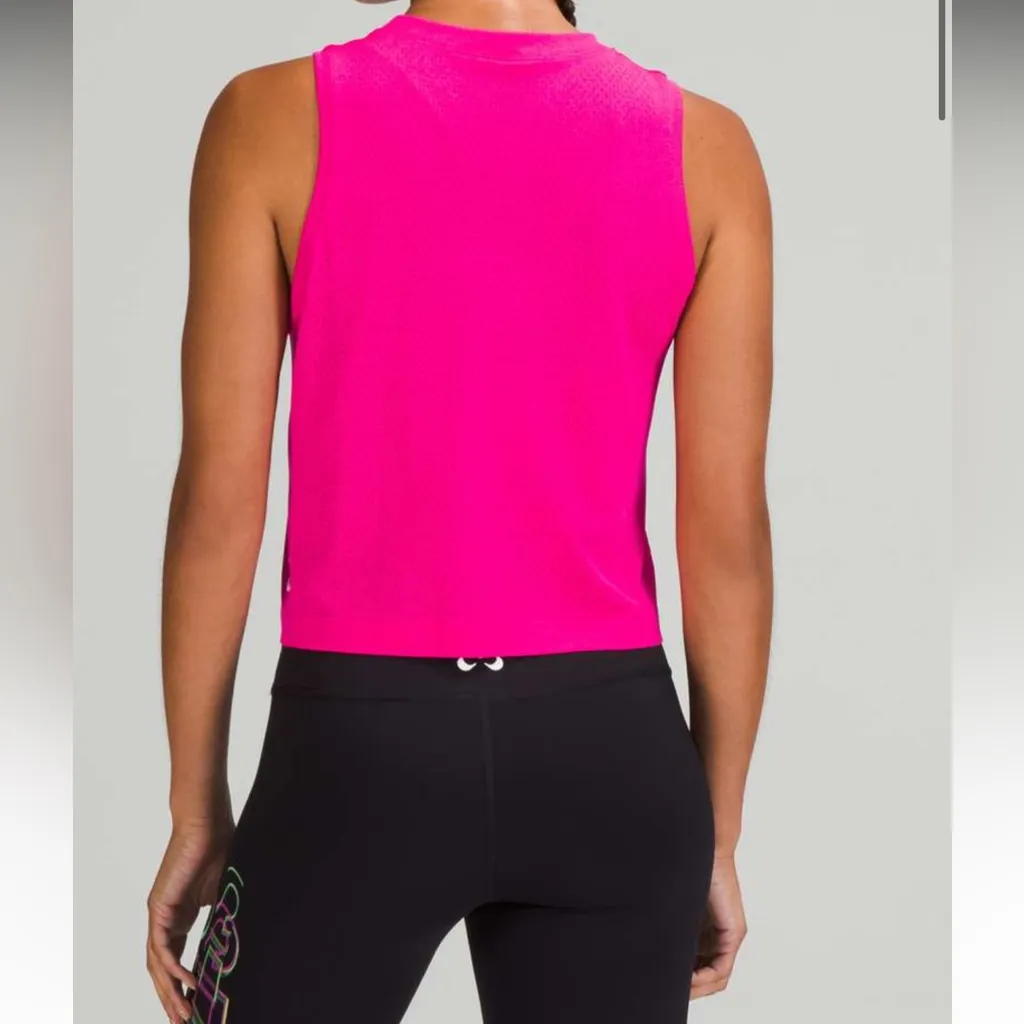 Lululemon SeaWheeze Swiftly Breathe Cropped Tank Top size 8 raspberry glo - Image 3