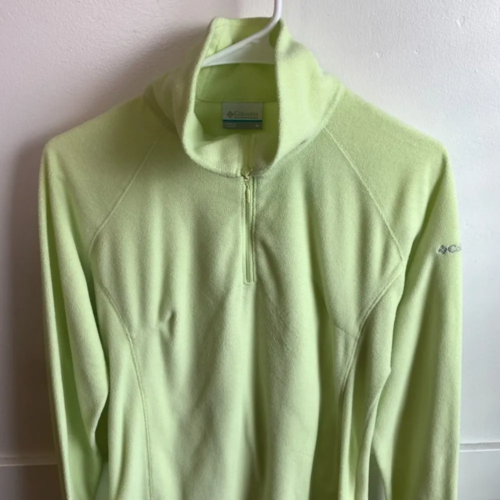 Columbia Neon Yellow Fleece Quarter Zip Long Sleeve Pullover - Image 6