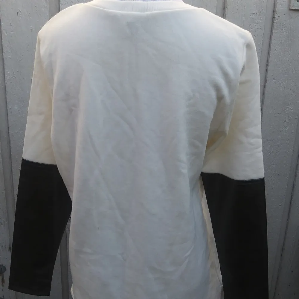 Saks fifth avenue cotton vegan leather sweater - Image 7