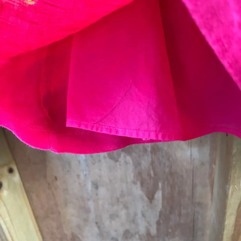 Gap Women's Tie Sleeve A-Line Linen Mini Dress Azalea Pink Size 6 - Image 7