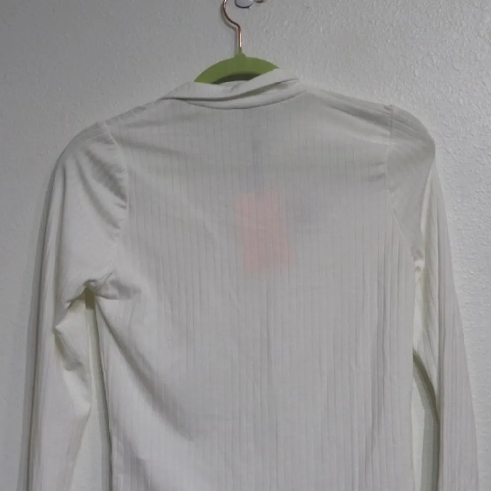 Misguided White Ribbed Collar Top Sz 4 NWT - Image 8