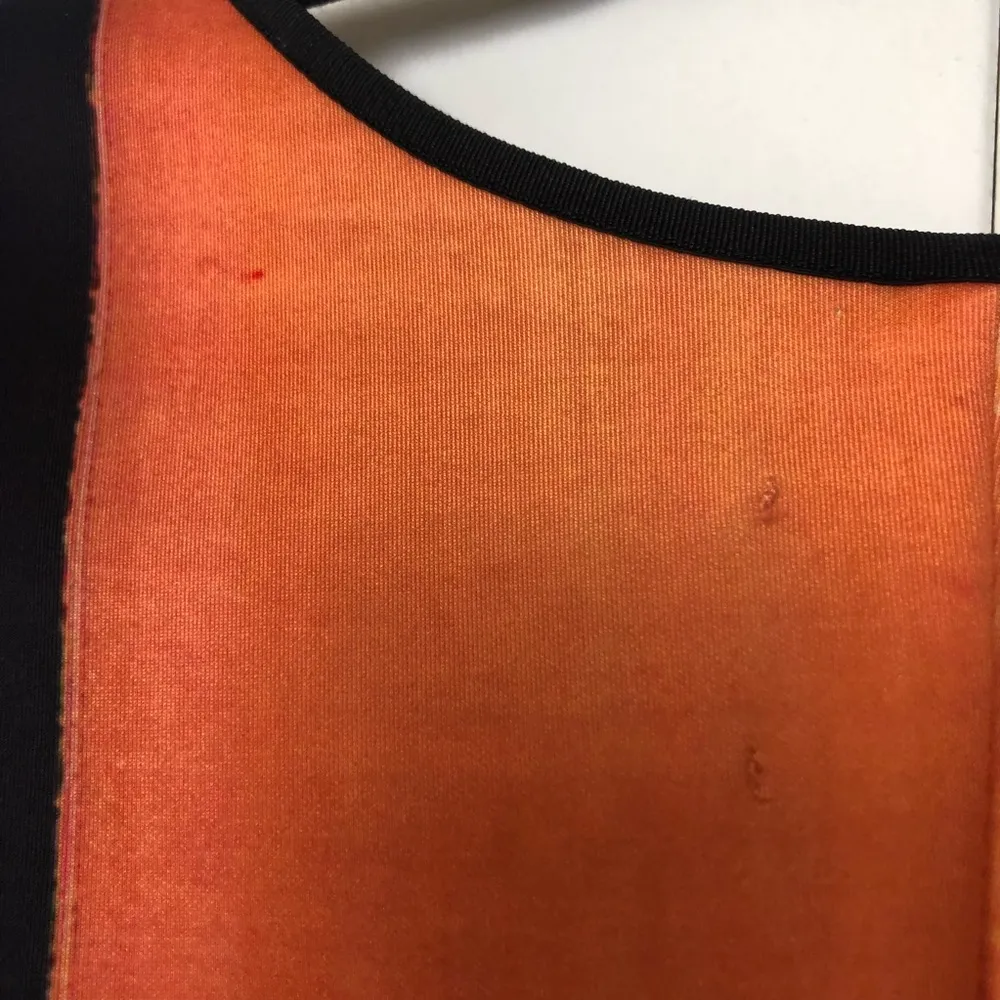 Clover Canyon Eclipse Striped V Neck Scuba Dress Orange Red - Image 8