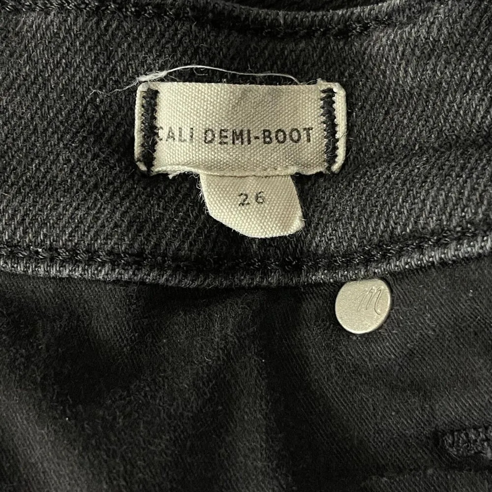 Madewell SZ 26 Cali Demi-Boot Jeans Mid-Rise Stretch Pockets Zip-Fly Gray - Image 9