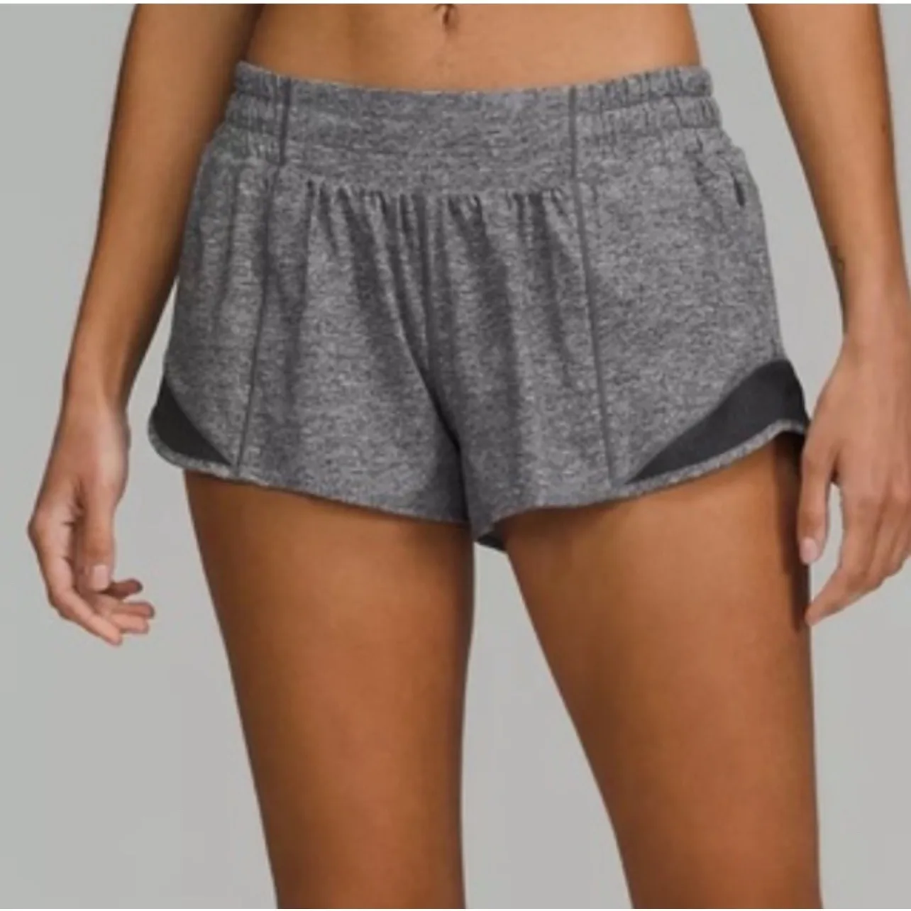 Lululemon Heather Lux Multi Black Hotty Hot 2.5" Running Athletic Shorts Size 4 - Image 1