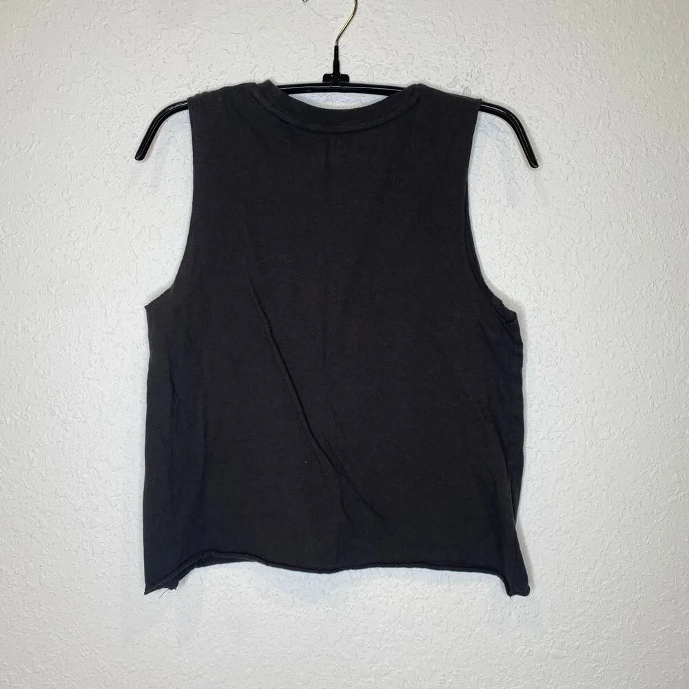 The Rolling Stones Black Crop Sleeveless Tank Top Jersey EUC Sz XS - Image 3