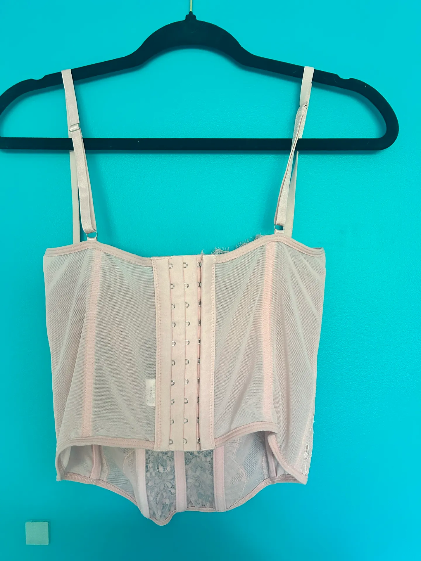 Pink Lace Up Corset Top - Image 2