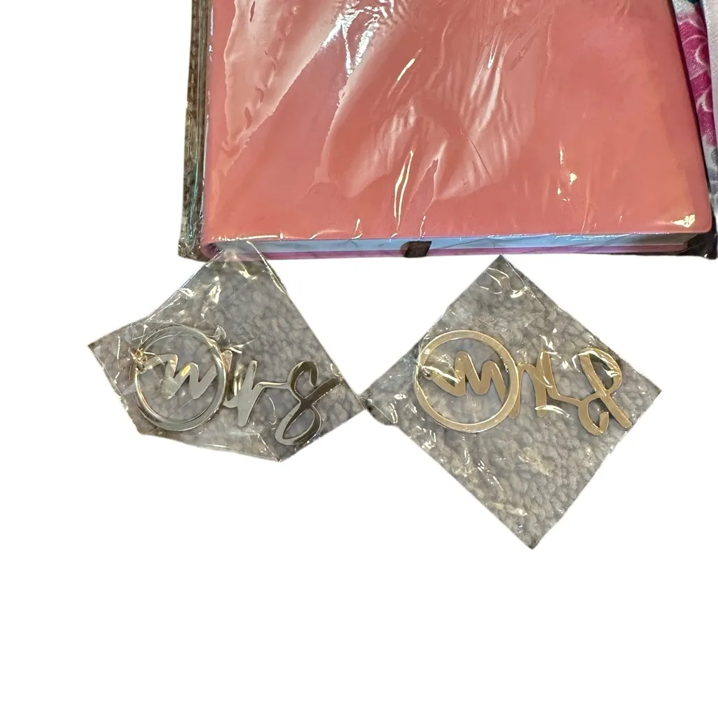 Boutique set of key chains that say Mr and Mrs and my wedding planner‎ and robe - Image 2