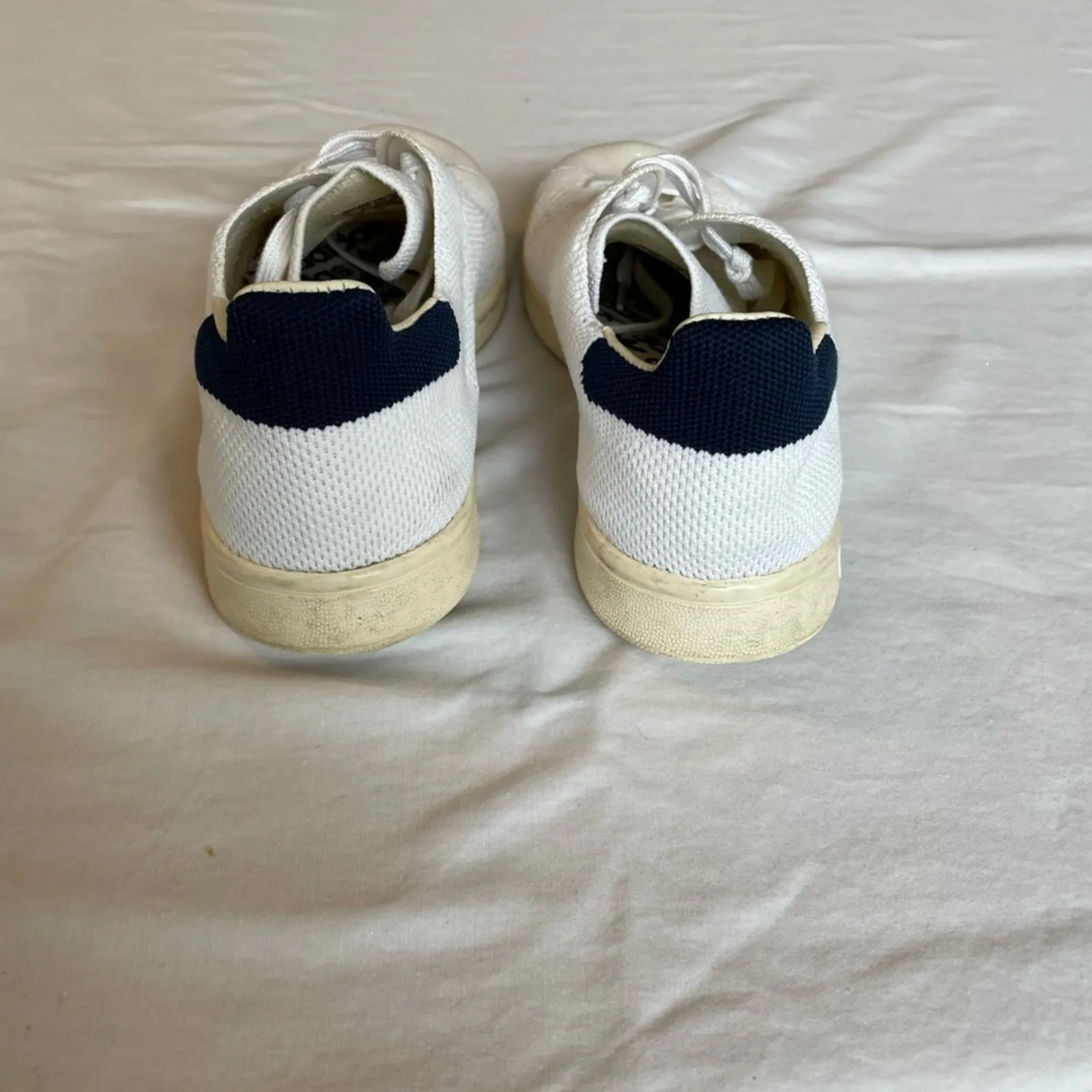 Adidas Stan Smith white woven sneakers.  Size 5 - Image 4