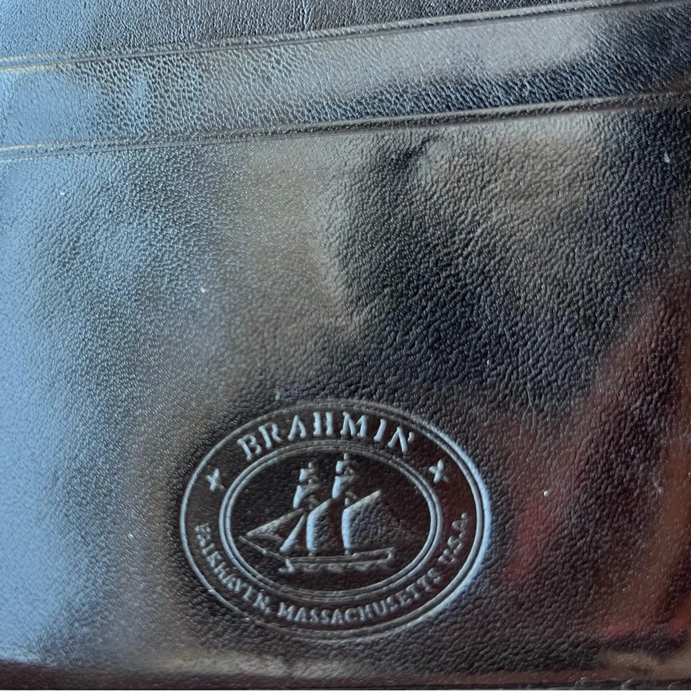 Brahmin Brown and Black Crocodile Embossed Leather Wallet - Image 9