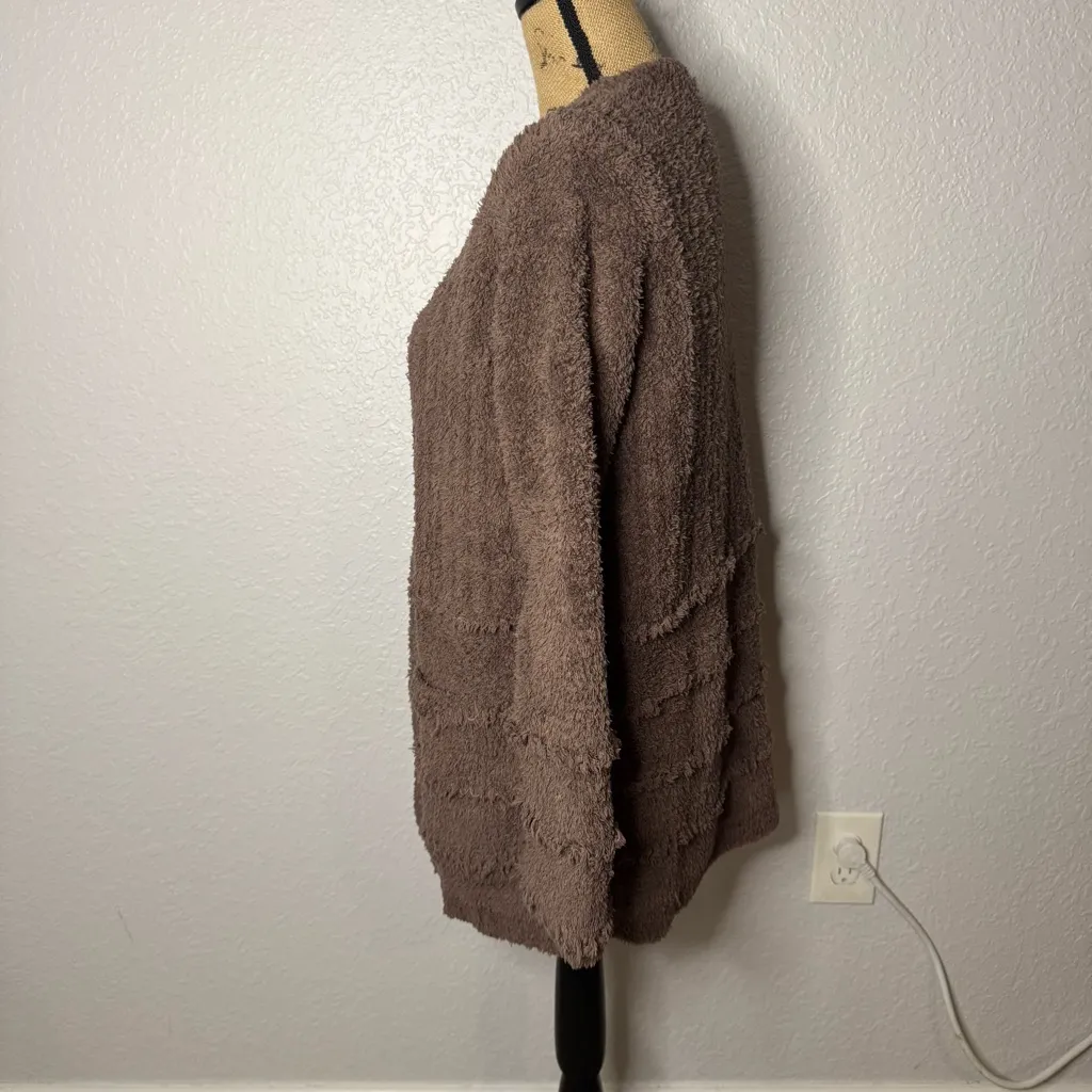 NWT Barefoot Dreams CozyChic Boardwalk Cardigan Sable Brown Women Size XS Lounge - Image 8
