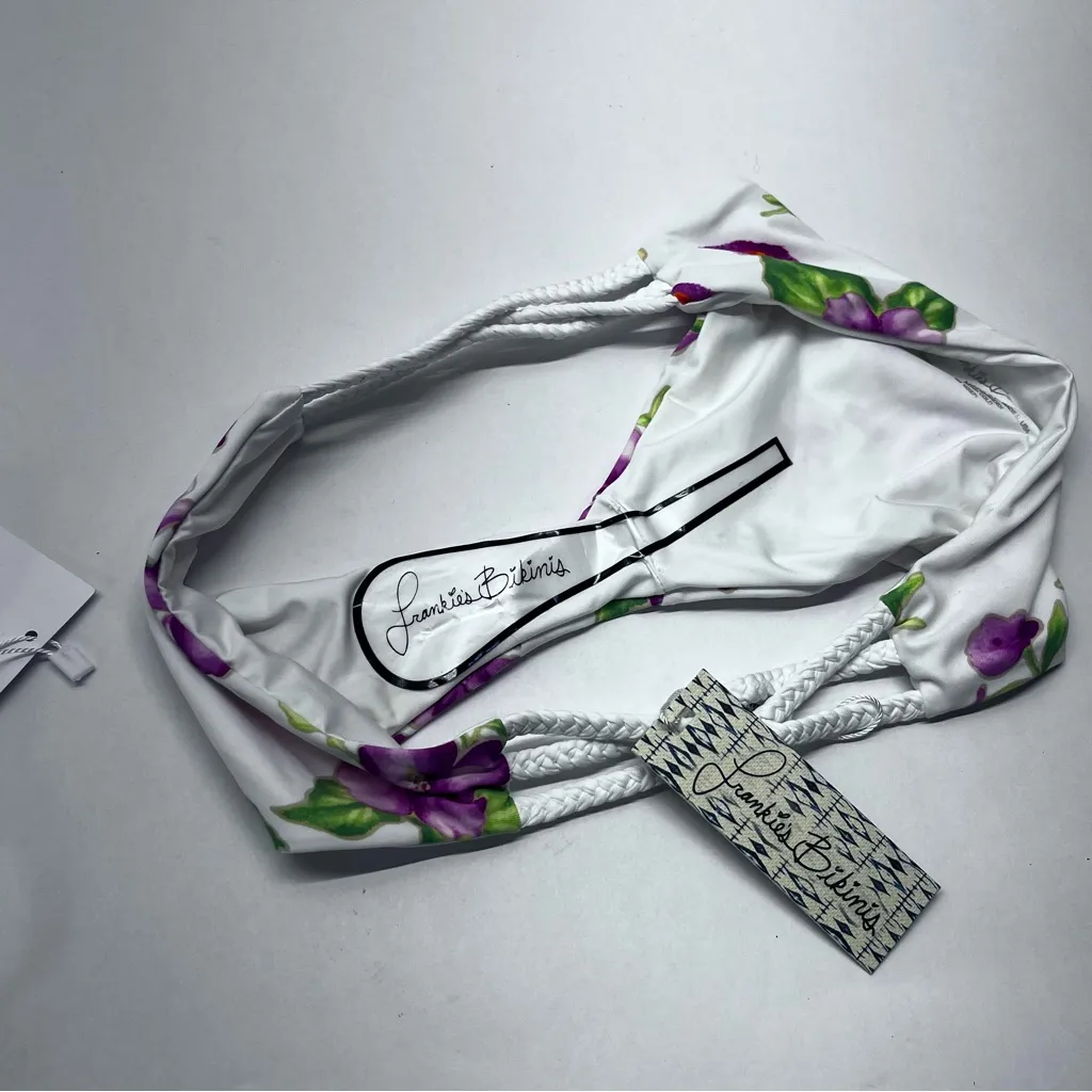 Frankie's Bikinis Floral White Bikini Set - Image 14