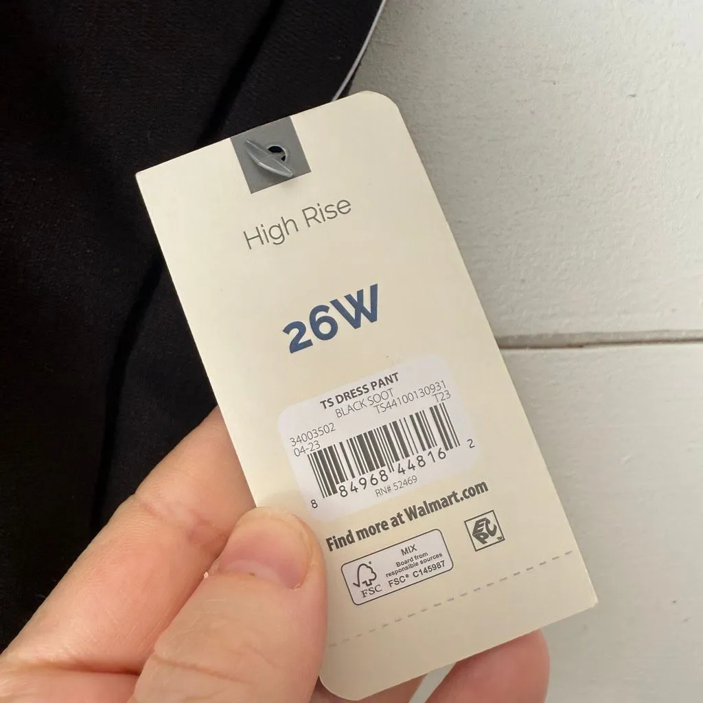 Terra & Sky Women’s 26W Black Pull on Stretchy Pants New Plus Size - Image 2