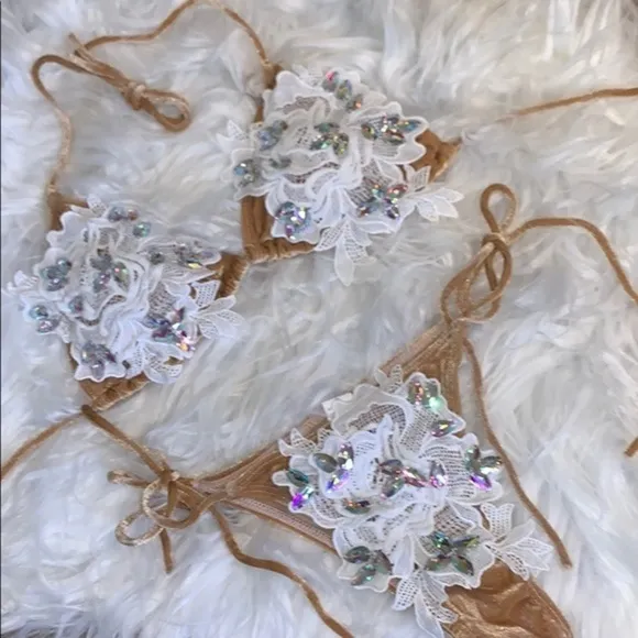 1 DAY SALE Velvet BLING Lace Competition Bikini - Image 5