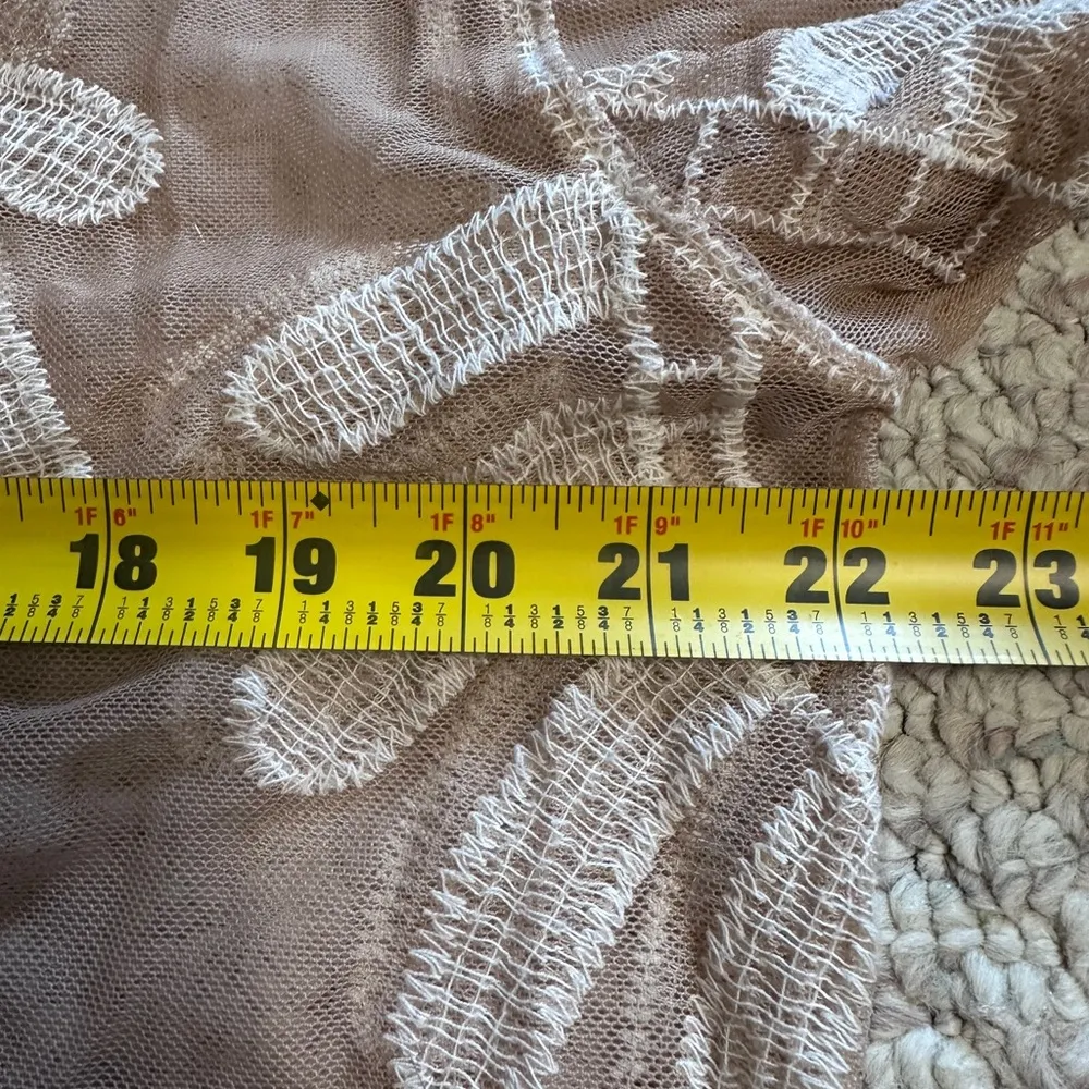 Rebellion Again Sheer Lace Duster Swim Cover Up; Layering; Boho; size Large Tan - Image 6