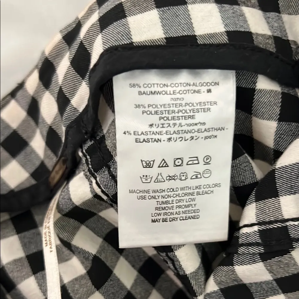 Free People Modern Femme Novelty Black and White Gingham Mini Skirt Size 4 - Image 7