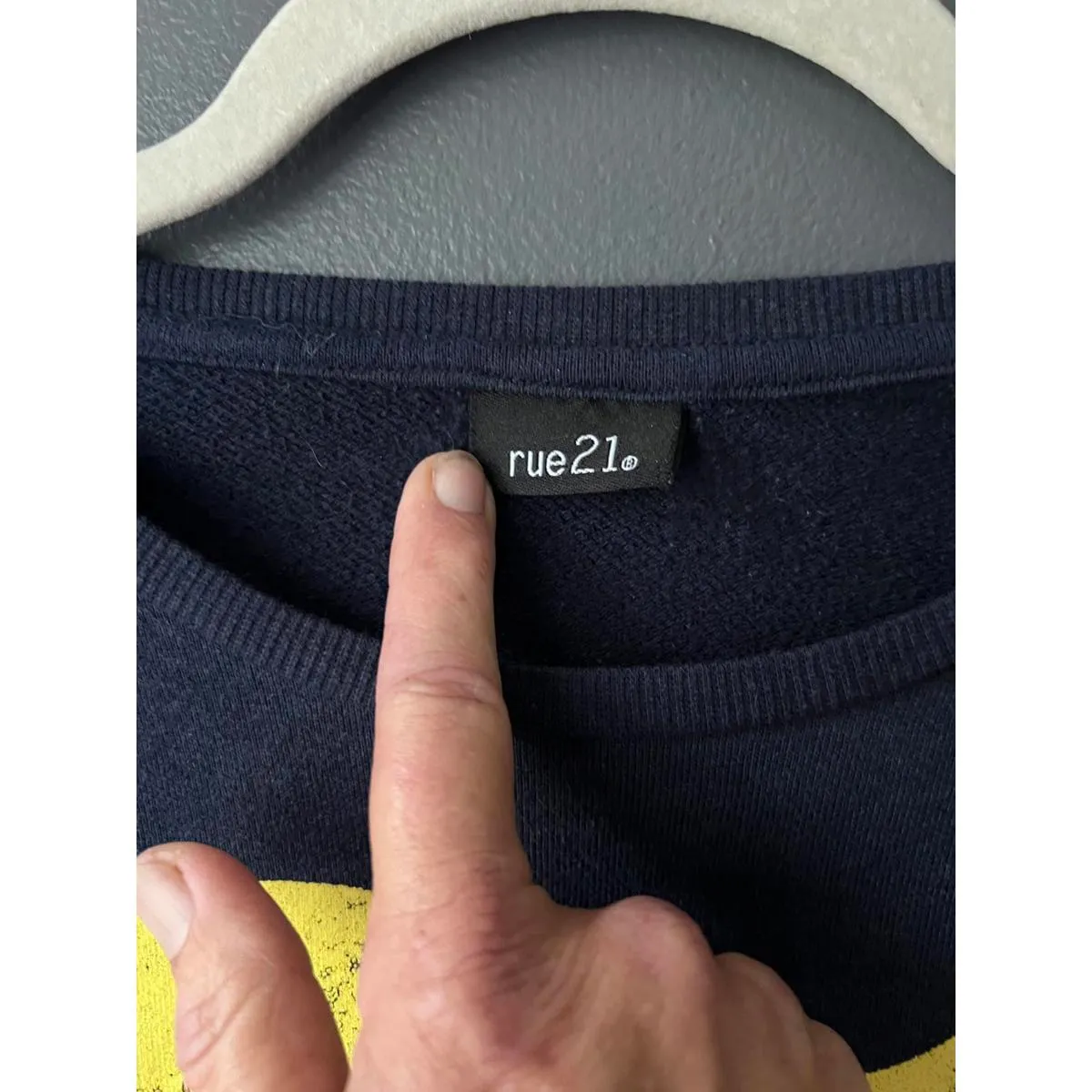 rue21 Navy Blue Longsleeve T-Shirt  with Yellow '21' Print - Image 2