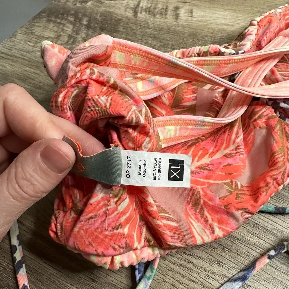 Maaji Women’s Extra Large Bandeau Tassel Patterned Swim Top Size 9 - Image 5