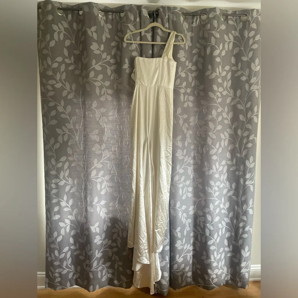 Reformation Eisa Silk Dress Bridal Ivory - Image 9