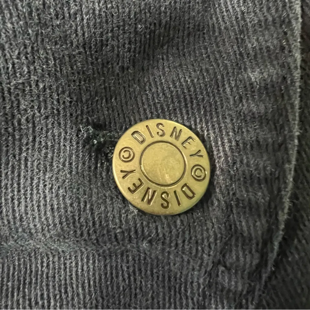 Vintage Disney Catalog Black Denim Overalls Mickey animal print size medium - Image 4