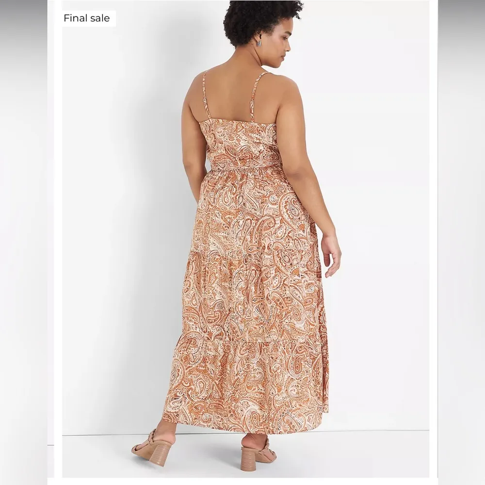 Lane Bryant Tiered Maxi Dress Windmark Paisley Button Down Tank Cotton Size 18 - Image 7