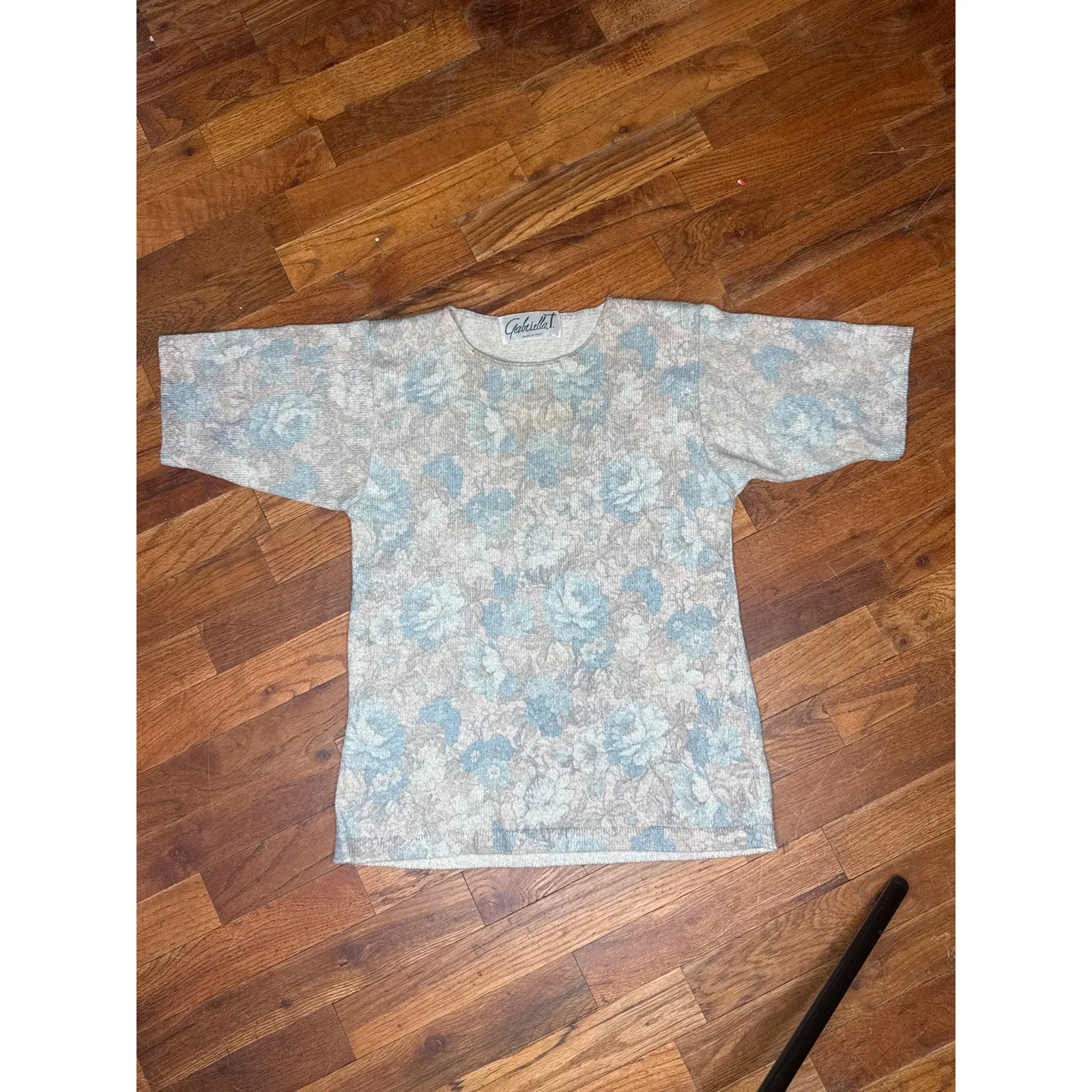 Gabriella T. Made in Italy Cardigan Women’s Small Blue Gray Floral Button Front - Image 6