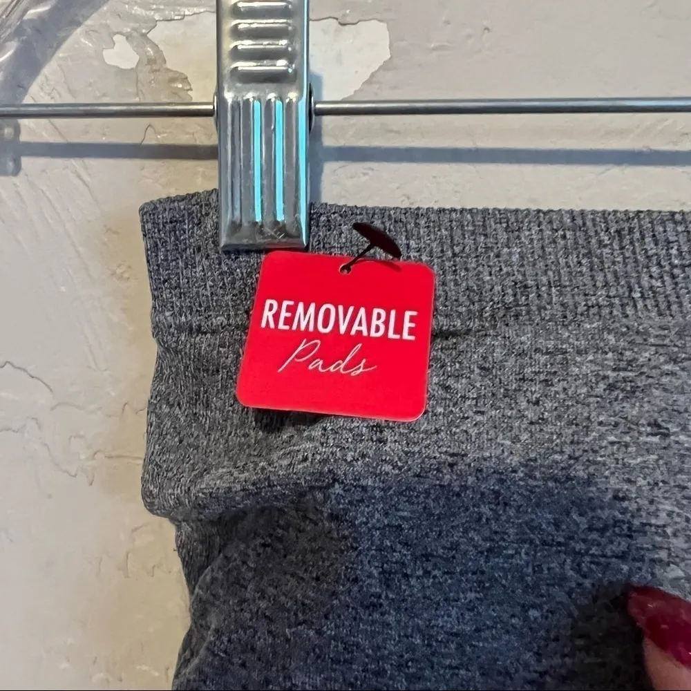 NWT  Gray Heathered Reversible Pads Bandeau Bra - Image 4