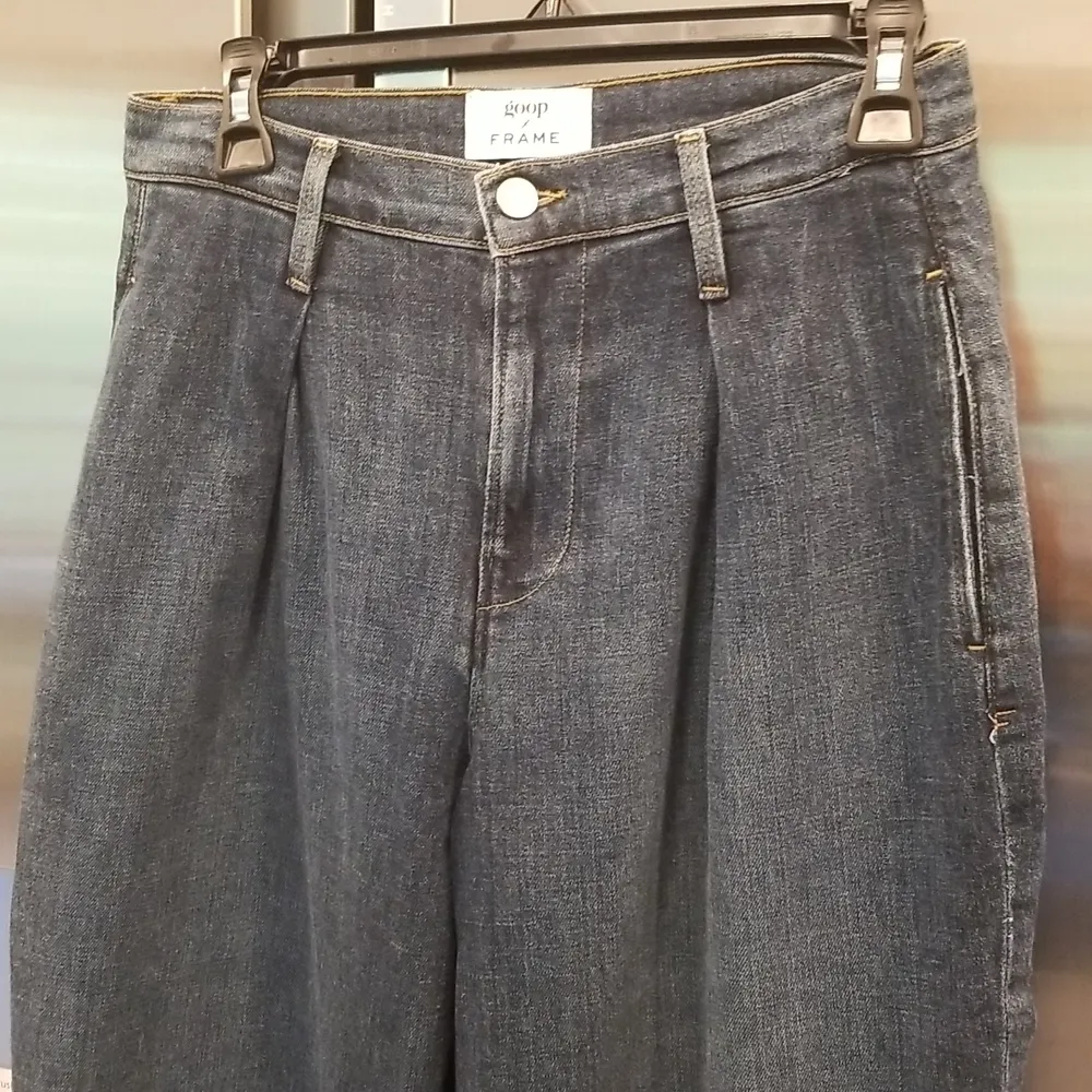 💕GOOP x FRAME💕 Deep Pleat Crop Palazzo Jeans ~ Culotte Galileo 26 - Image 8