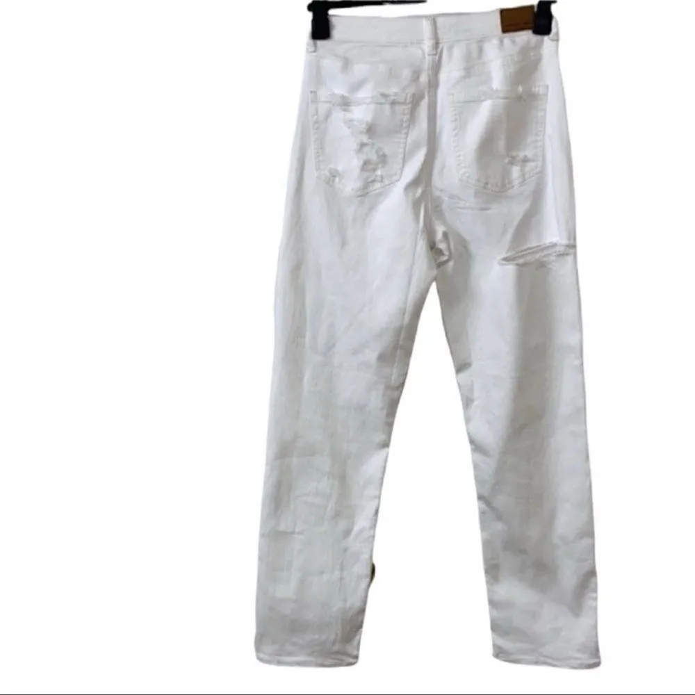 American Eagle Outfitters White Distressed Mom Jeans(Size 4 Long) - Image 3