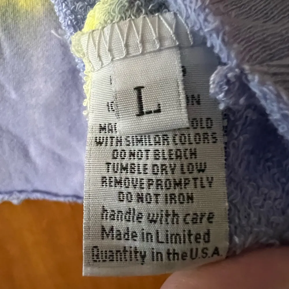 Lauren Moshi Lee Skull Peace Hand Tie Dye Sweatshirt Ocean Sunrise NWT Large - Image 12