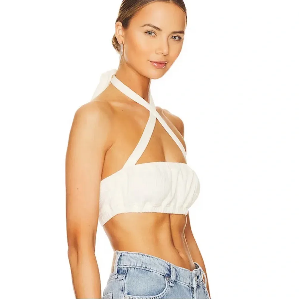 WeWoreWhat Tie Halter Bra Top in Ivory Size XS - Image 2