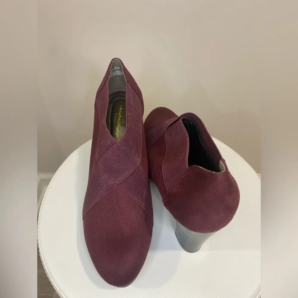 Cloudwalkers Burgundy Heeled Booties Women’s 8W Slip - Image 5