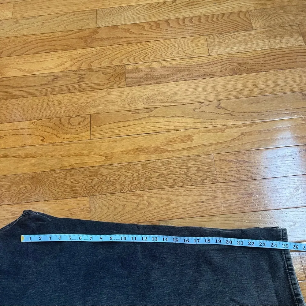 ZARA Paperbag BAGGY Fit Jeans Comfortable Cut High Waist Elastic Black Sz 12 - Image 12