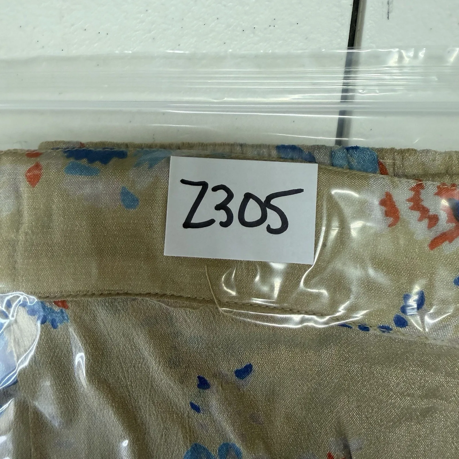 Mes Demoiselles 38 US 6 Silk Alma Pants Beige Floral Print Straight Old Money Tan - Image 16