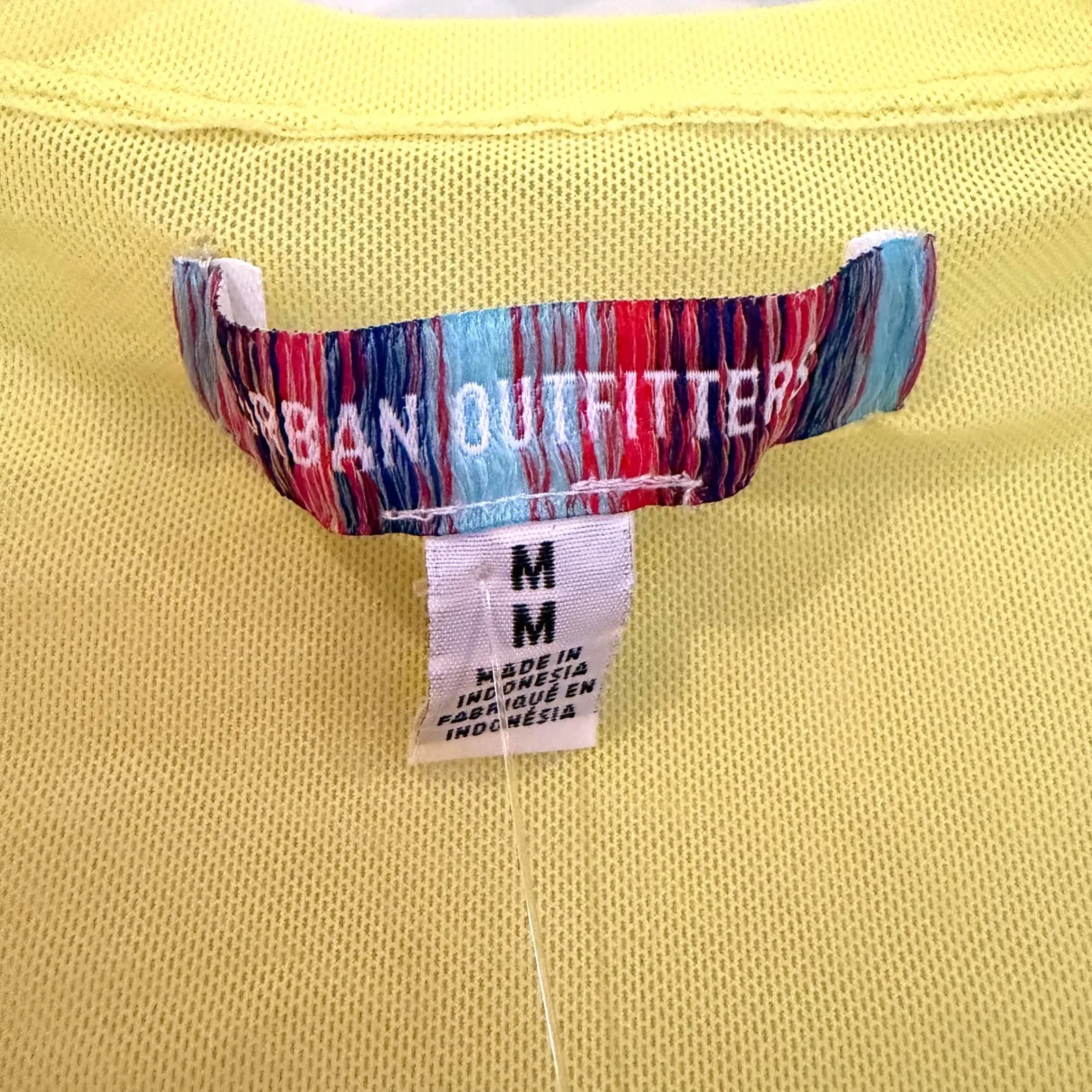 Urban Outfitters Mesh Crop Top Corset Square Neck Women's Medium Yellow Y2K Boho - Image 4