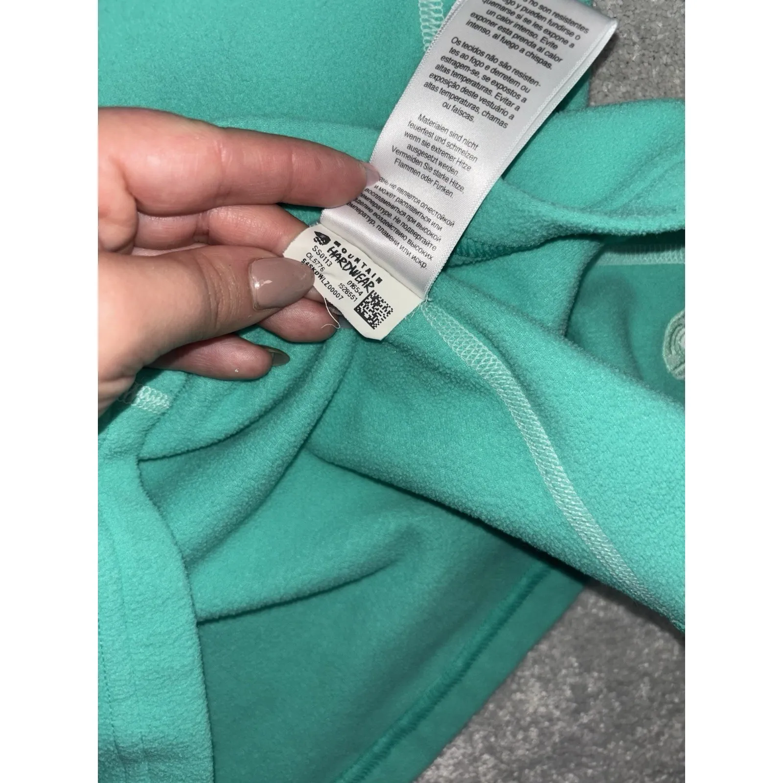 Mountain Hardwear Fleece Quarter Zip Pullover Sweatershirt Women's Medium Teal - Image 7