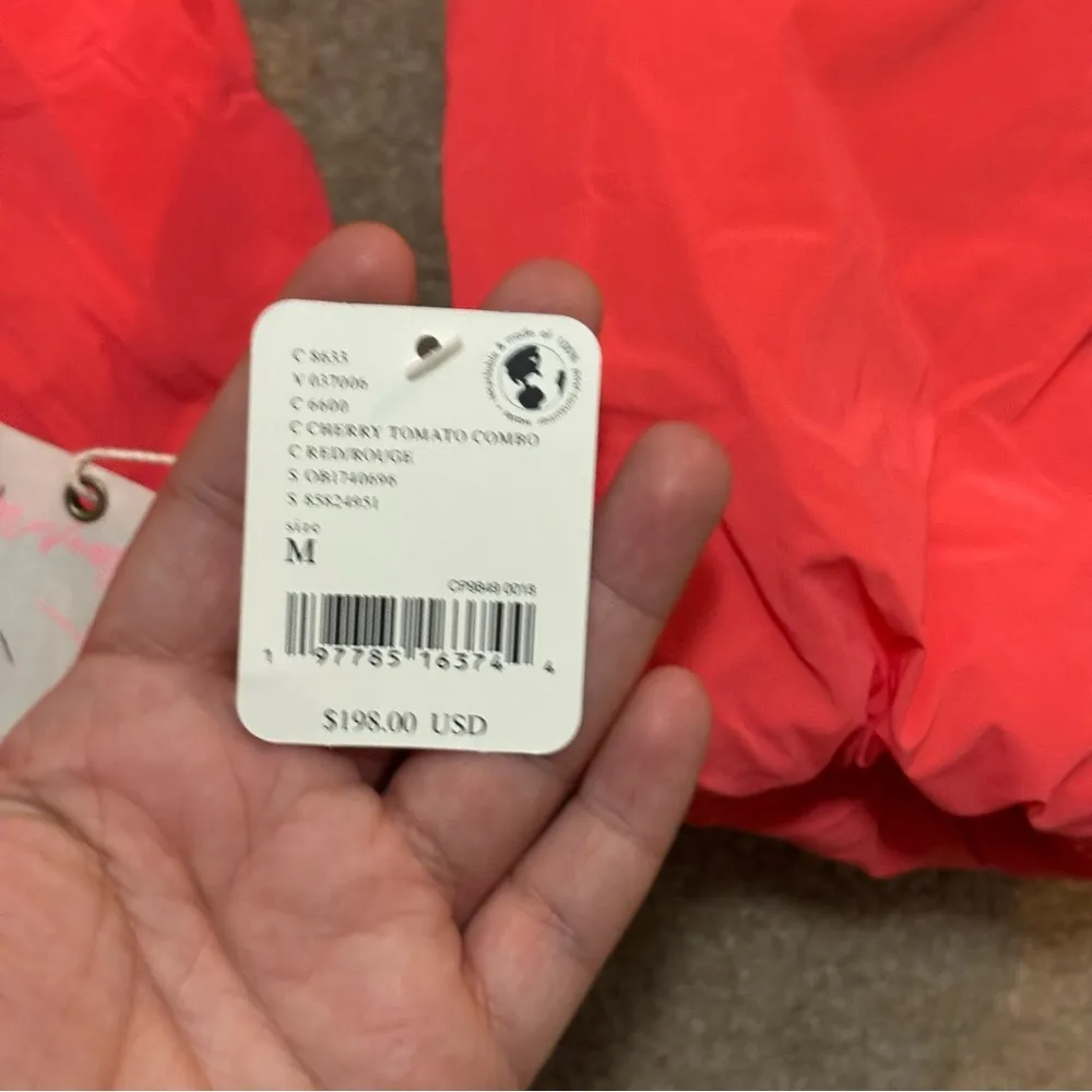 NWT New Free People Outpost Bomber Cherry Tomato Combo Jacket Size M - Image 6