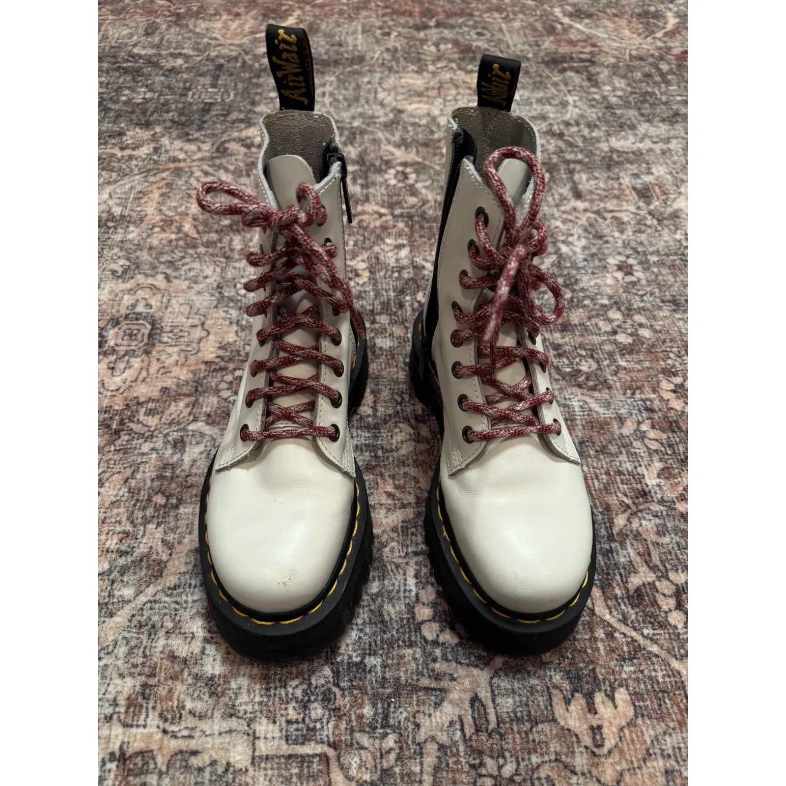 Dr. Martens Jadon Platform Boots White Leather Women's 5 Punk Grunge Y2K - Image 4