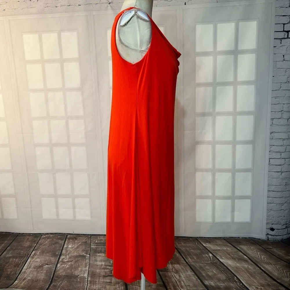 Eileen Fisher Cowl Neck Red sleeveless casual jersey summer Dress Size Small - Image 6