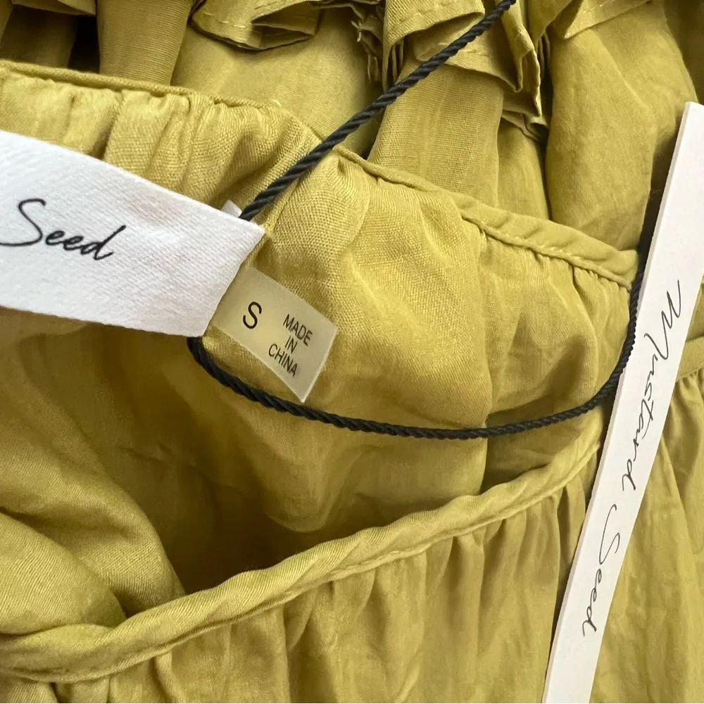 NWT Mustard Seed Citron Pleated One Shoulder Dress S - Image 8