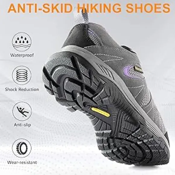 Wantdo Women's Hiking Shoes Wateproof Non Slip Outdoor Walking shoes Purple Size 7.5 - Image 4