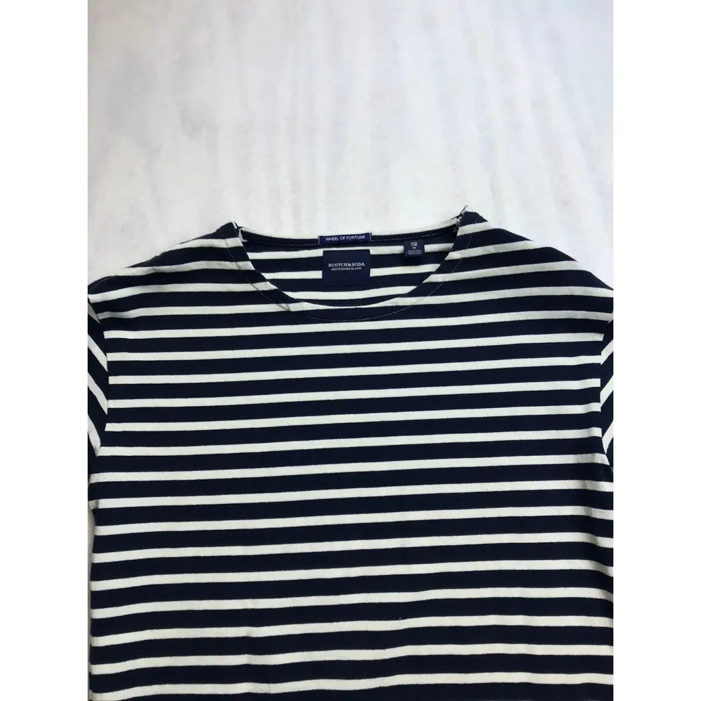 SCOTCH SODA AMSTERDAMS BLAUW Womens Striped Long Sleeve Top Size Medium - Image 5