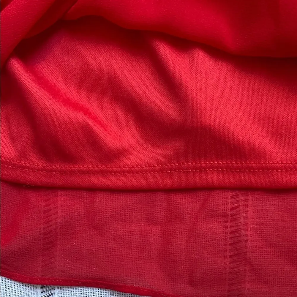 B Wear Y2K “Going Out” Red Ruffle Sleeveless Blouse. Size L - Image 7