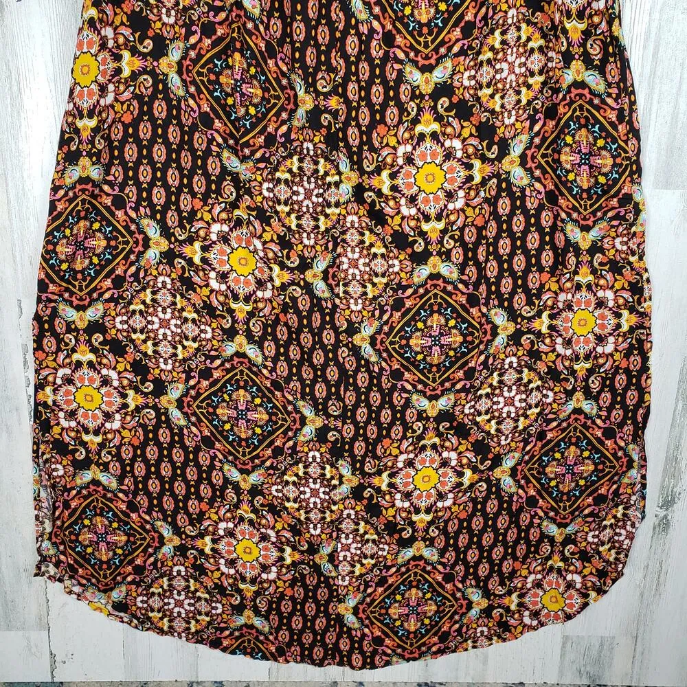 Oddi Multicolor Printed Scoop Neck Short Sleeve Maxi Dress Women's Size 3XL - Image 14