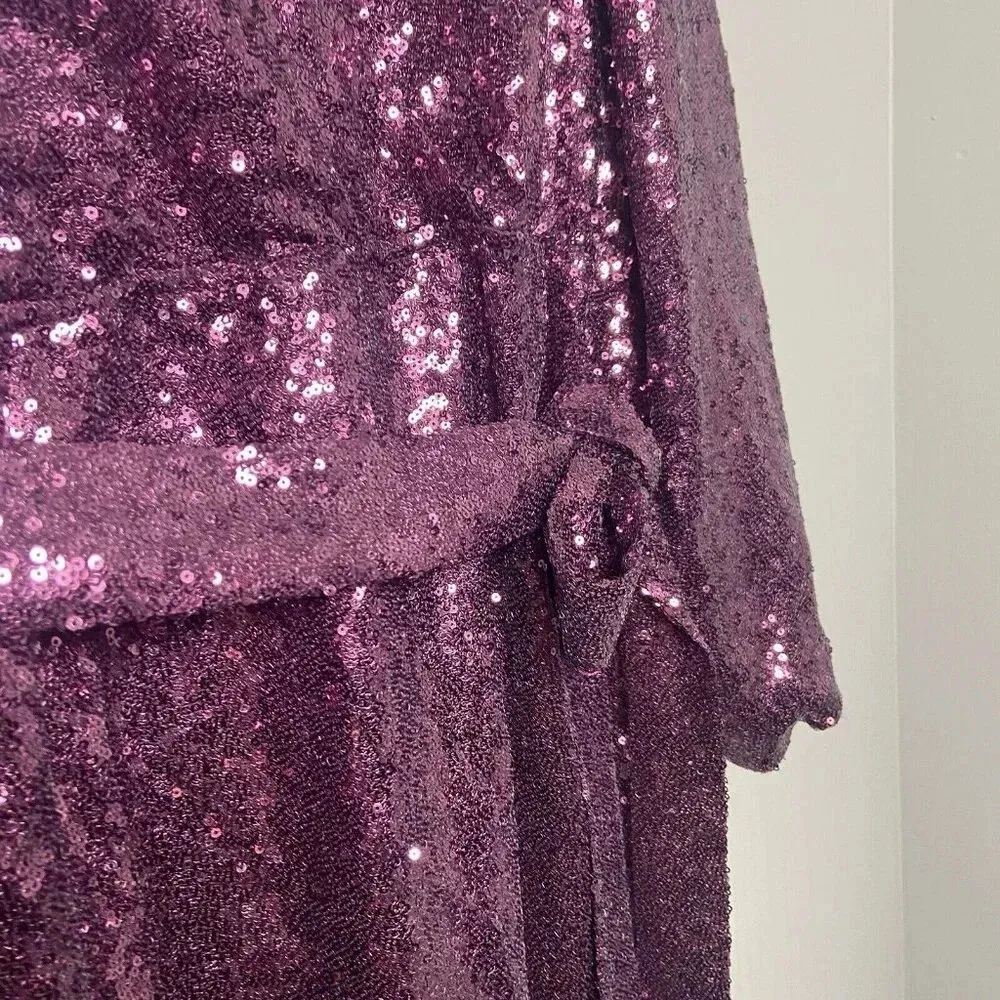 Francesca’s‎ Miami Purple Sequin Long Sleeve Party Dress NWT Size S Cocktail - Image 6