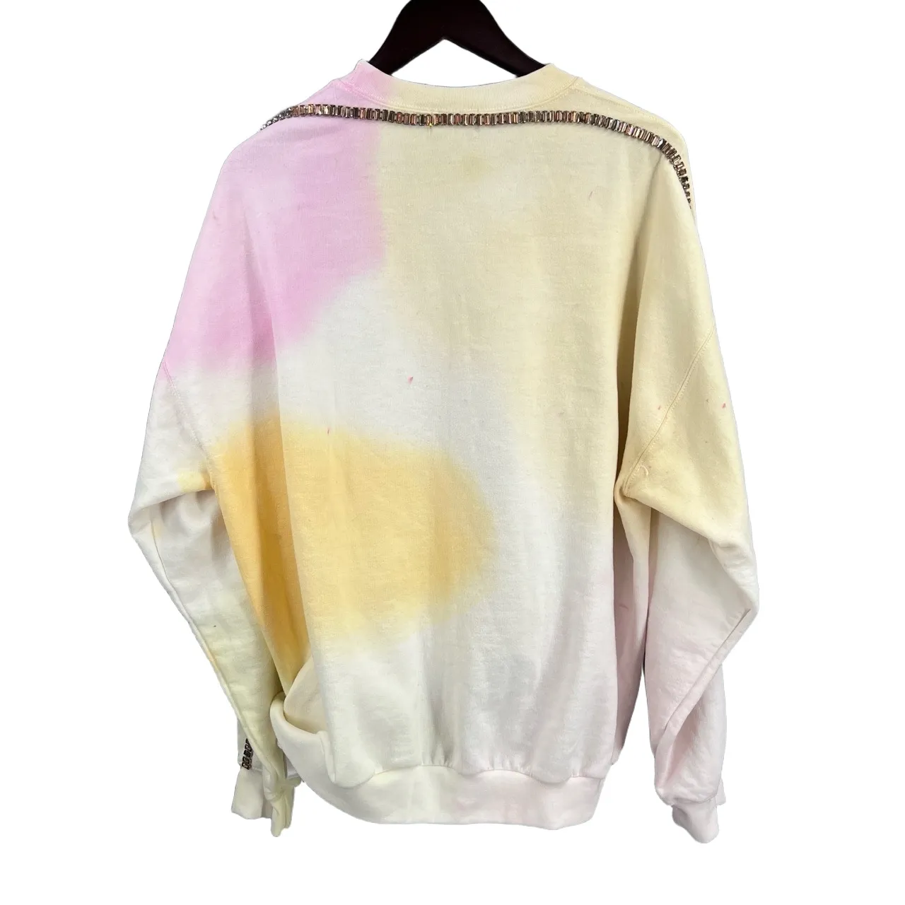 COLLINA STRADA Gradient Tie Dye Sweatshirt Gemstone Trim Size M Pink Size M - Image 2